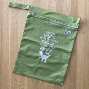 Always be a dinosaur (medium wet bag)