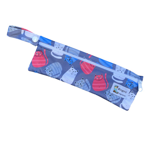 Cat's meow (cutlery or toothbrush wet bag)