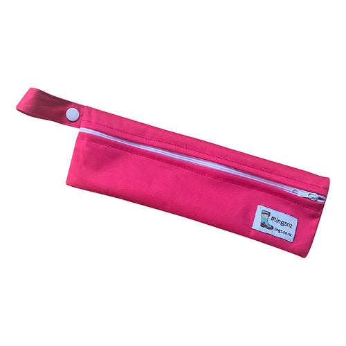 Just Plain - Bright Pink (cutlery or toothbrush wet bag)