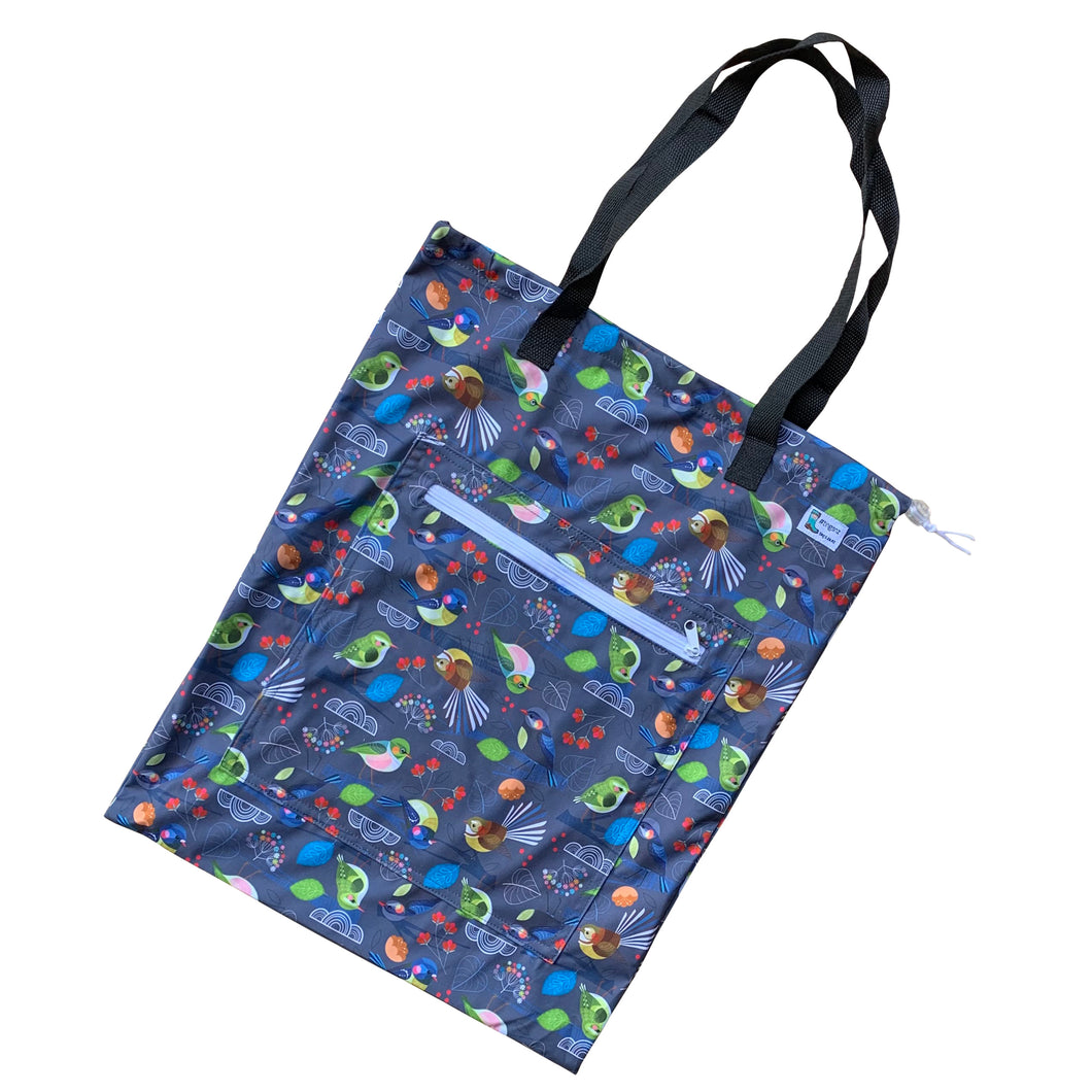 NZ Tiny Birds by Ellen G Tote (large wet bag)