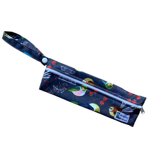 NZ Tiny Birds by Ellen G (cutlery or toothbrush wet bag)