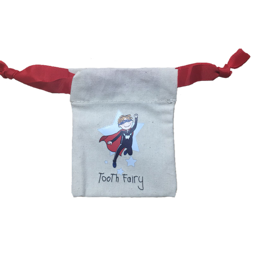Superhero tooth fairy (bag and receipt)